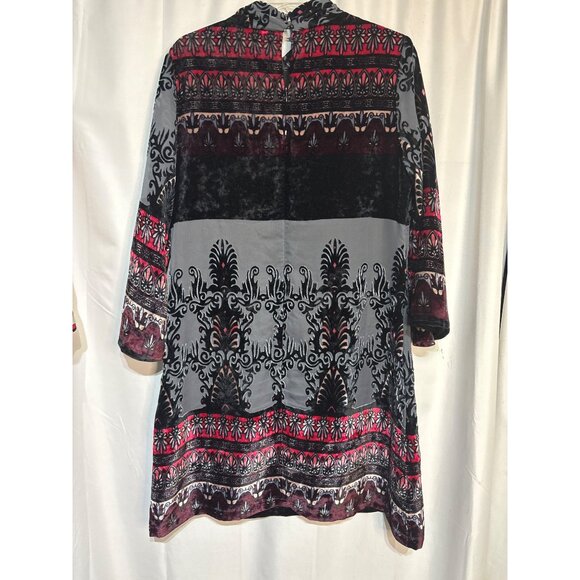 Nanette Lepore Womens Bohemian Velvet Tunic Dress With Keyhole Neckline 10 - Picture 5 of 6